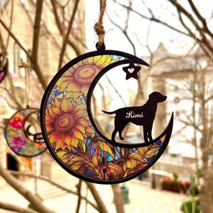 Personalized Dog Memorial Suncatcher, Loss of Dog, Handmade Name Dog Remembrance, Custom Dog Loss Ornament, Dog Sympathy Gift,Dog Lover Gift
