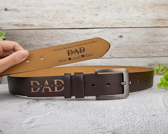Custom Leather Belt for Dad,Personalized Text for Fathers Day Belt,Engraved Leather Belt for Him