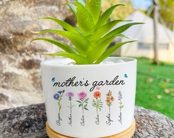 Personalized Birth Flower Planter Pot，custom plant pot，Multiple specifications，Mother's Day Gift，Gift for Grandma，Gifts of plant lovers