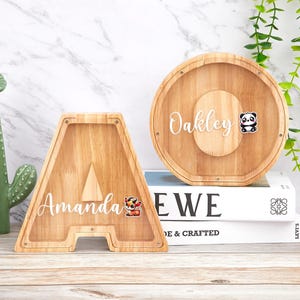 Personalized name wood piggy bank,Custom Coin Bank Wood piggy bank,Unique Baby Shower Gift,Gift For Child,Initial Money Box,Nursery Decor