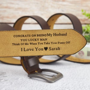 Custom Handmade Belt-Anniversary Gift-Engraved Leather BeltGroomsmen Gift, Gift for Boyfriend, Best Man Gift, Unique Gift for Husband