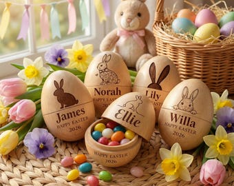 Engraved Wooden Egg Shaker for Kids, Personalized Musical Easter Egg Shakers, EKids Musical Instrument, Easter Gifts, Baby First Easter