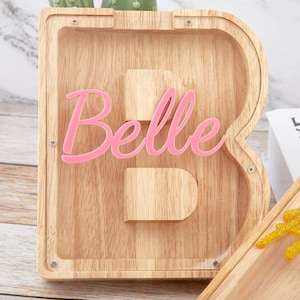 Personalized Piggy Bank with Name, Custom Initial Money Box for Kids, Piggy Bank Gift, Alphabet Piggy Bank With Acrylic Name ,Gift For Child