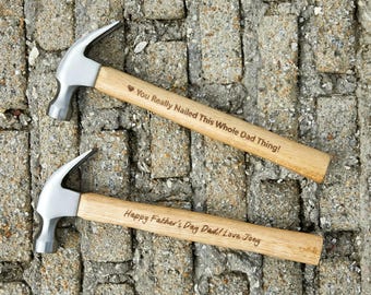 Personalized Laser Engraved Wood Handled Hammer for Father,Father's Day Hammer Gifts, Gifts for Men, Anniversary Gifts for Him
