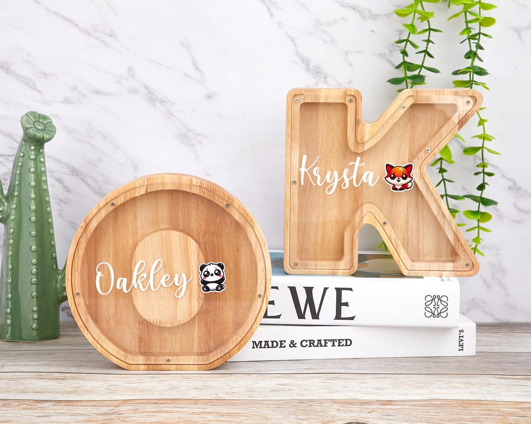Custom Name Coin Bank,personalized Wood Piggy Bank,wood Piggy Bank ...