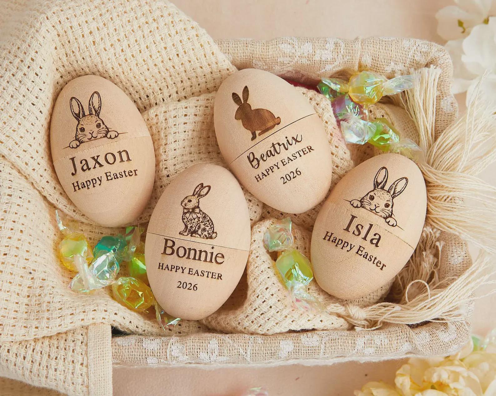 Personalizzato uovo di Pasqua cioccolato porta caramelle Drop Box con nome regalo di Pasqua per bambino - CALLIE
