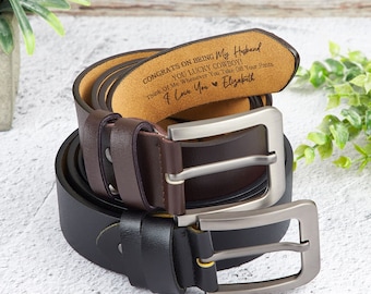 Engraved Leather Belt,Custom Handmade Belt,Father's Day GiftValentines Gift for Him, Gift for Dad, Custom Leather Belt for Men