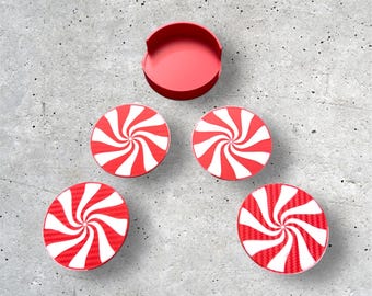 Posavasos navideños de menta