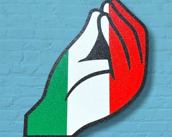 Bandera italiana de mano para enganche de remolque