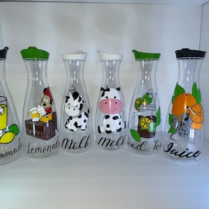 Decorated plastic bottle with flip top lid
