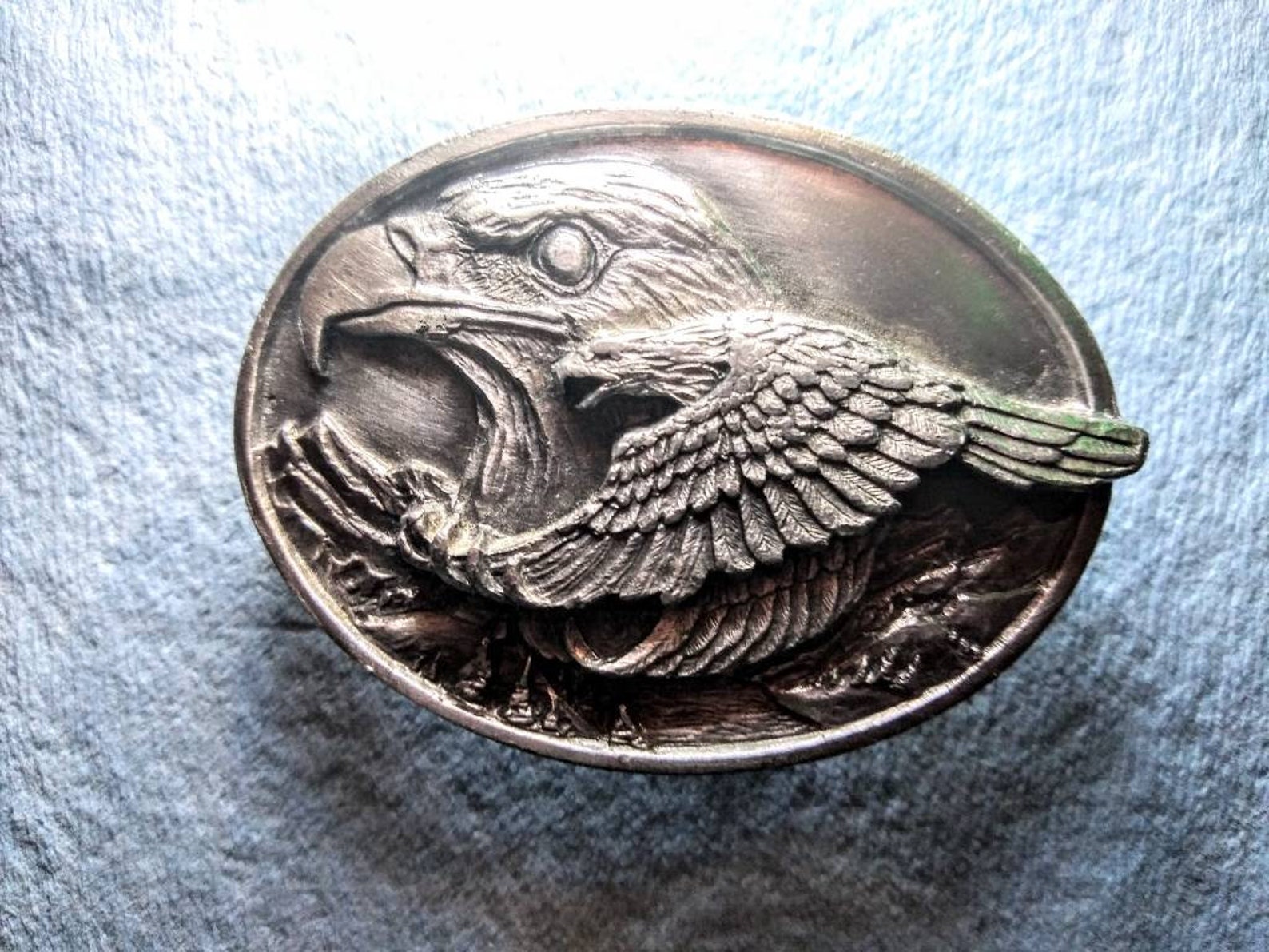 Vintage Pewter Signed John Denver Eagle and Hawk Belt Buckle | Etsy