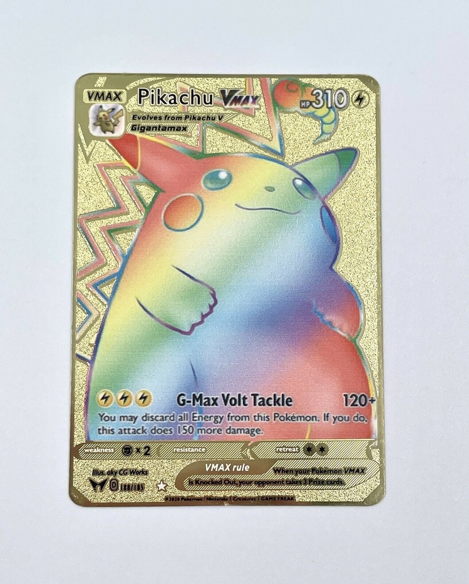 gold pokemon pikachu card