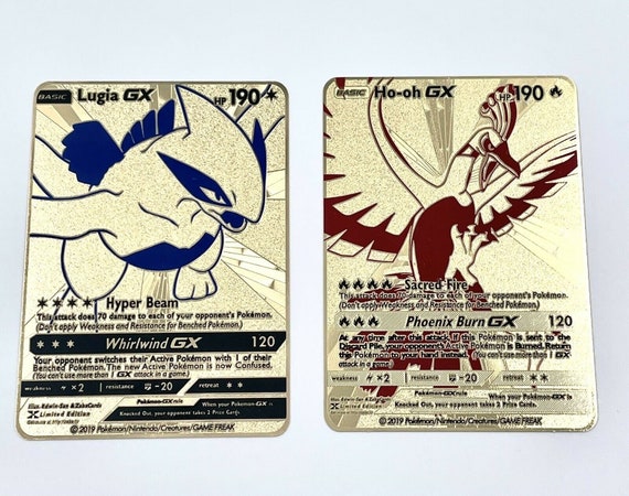 Ho-oh and Lugia GX Full Art Gold Metal Pokemon Card Custom -  Israel