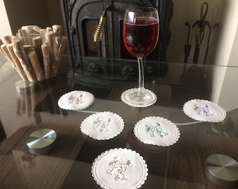 25 Printed Party Champagne Glasses Design Multi Ply Paper Coasters Drinks mats
