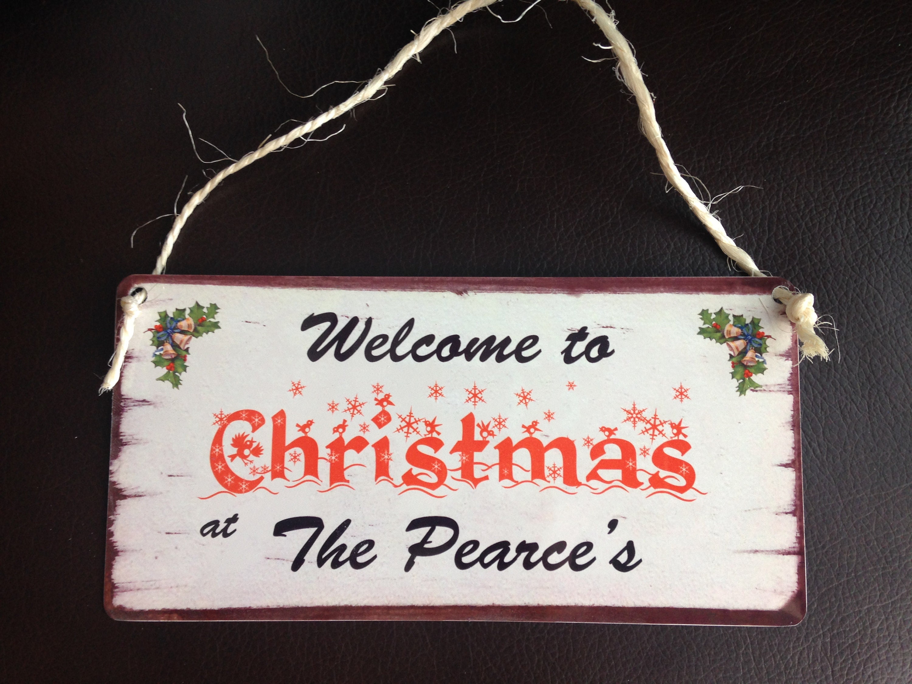 Family Name Christmas Sign / Plaque Personalised Xmas Gift for Etsy