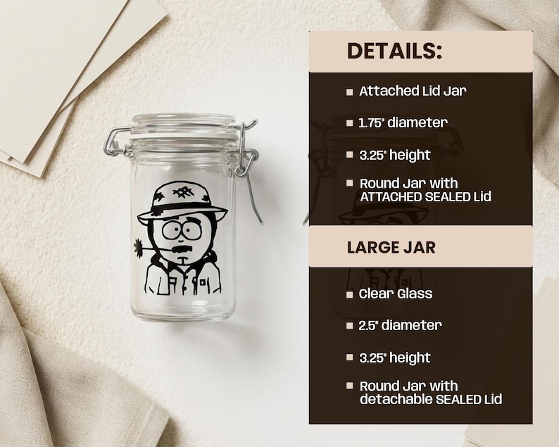 Smell Proof Glass Stash Jar, Funny Trinket Storage for Herbs, Spices & Small Items, “Randy” Gag Gift, 21st Birthday Idea, Odor Proof image 5