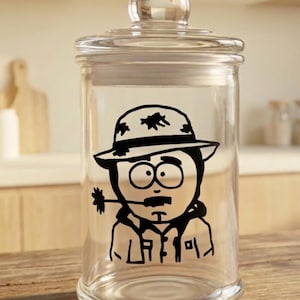 Tarro de cristal a prueba de olores, divertido y práctico para guardar hierbas, especias y artículos pequeños. Regalo de broma "Randy", ideal para el 21.º cumpleaños. A prueba de olores.