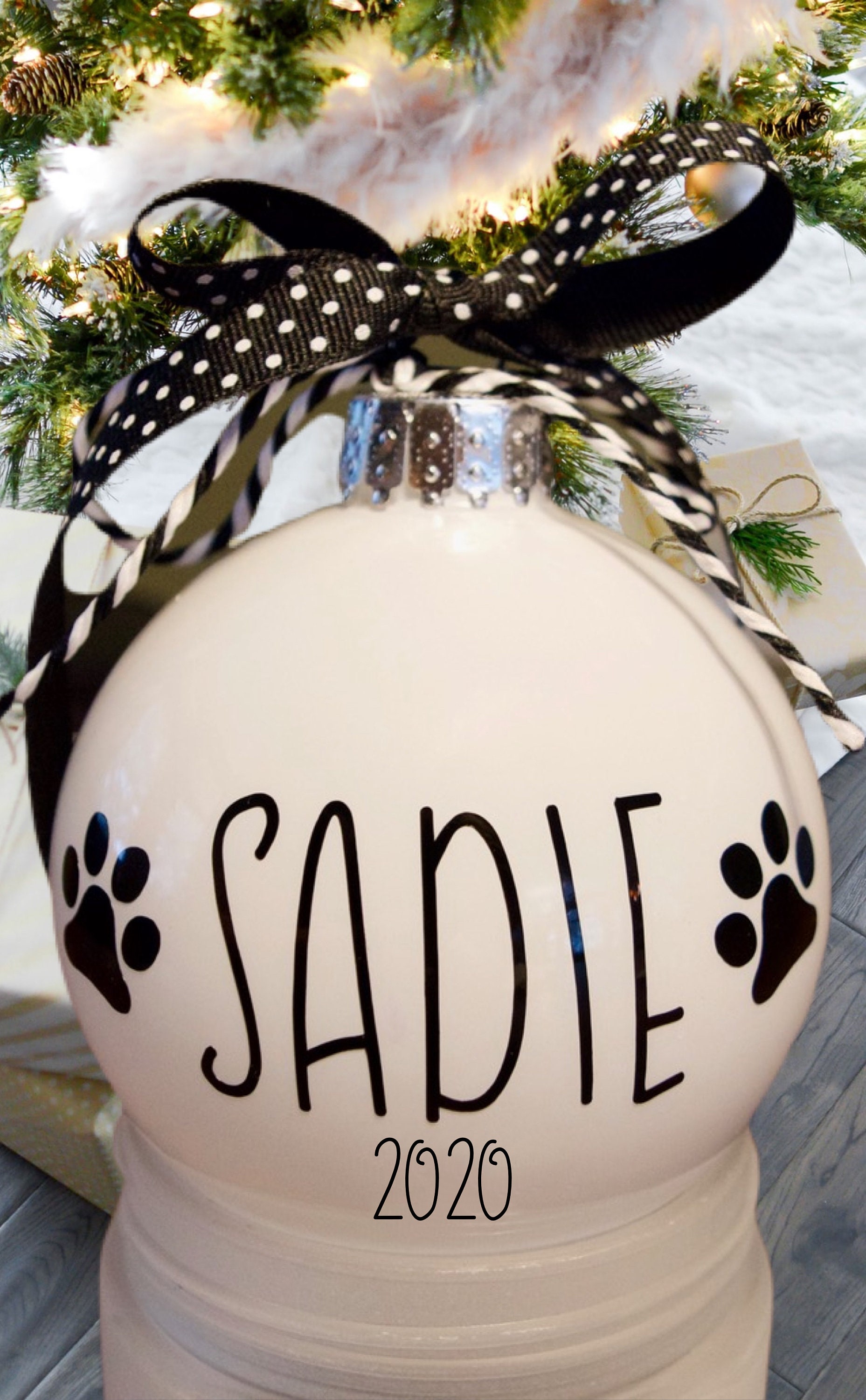 Personalized Pet Paw Print Ornament – Custom Name, Pet Memorial Gift - Etsy