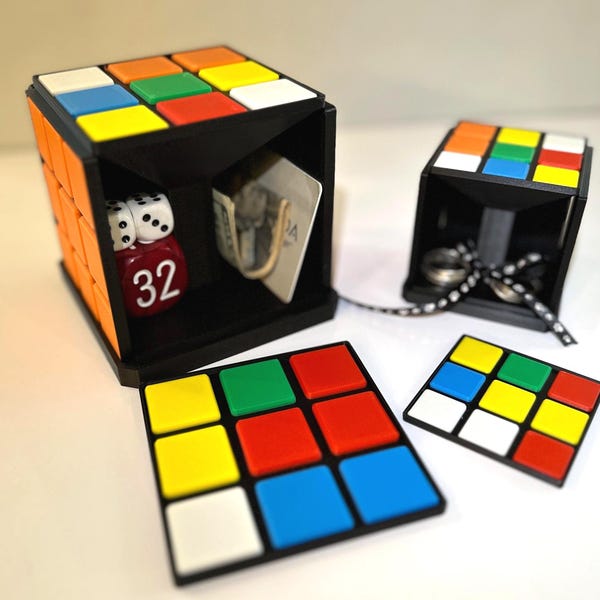 Caja de almacenamiento de cubos de rompecabezas impresos en 3D / Regalo y decoración retro para gamers de PC
