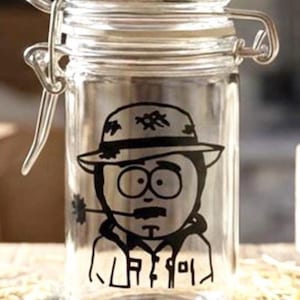 Smell Proof Glass Stash Jar, Funny Trinket Storage for Herbs, Spices & Small Items, “Randy” Gag Gift, 21st Birthday Idea, Odor Proof Attchd. Lid Cylinder