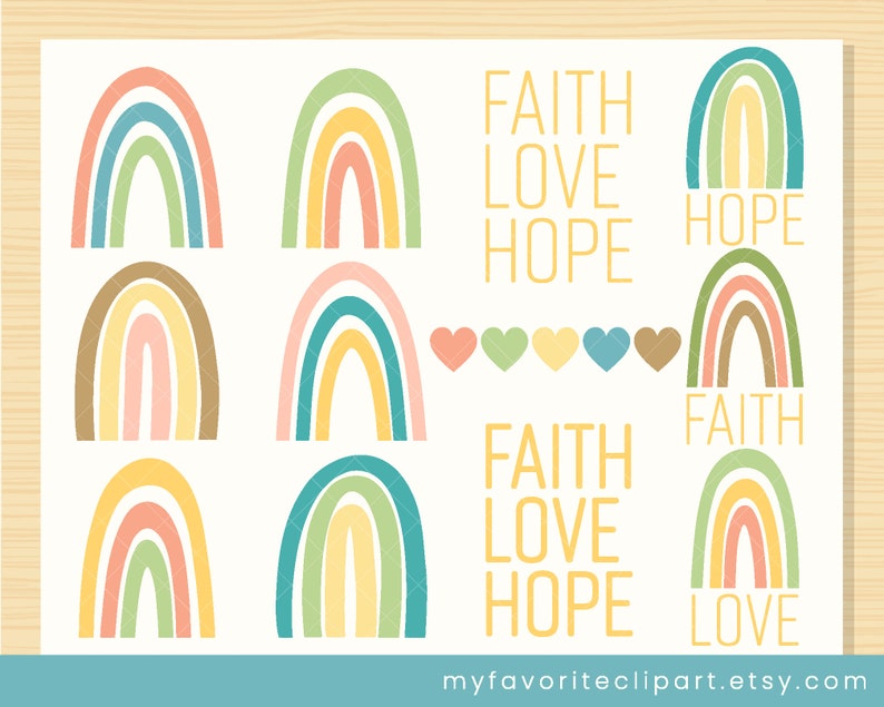 Download RAINBOW SVG Clipart Set Vector Png Svg Love Faith | Etsy