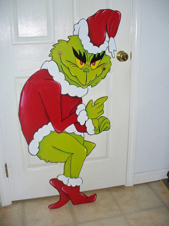 Grinch Stealing Christmas Lights 48 X 22 Etsy