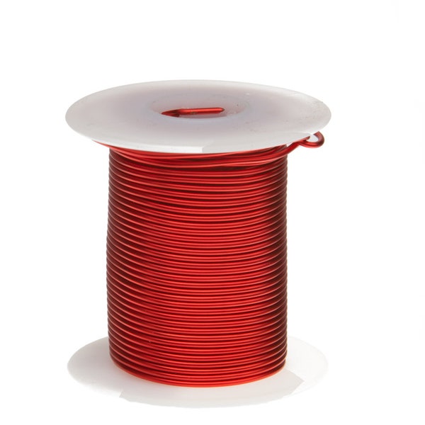 18 AWG Red Enameled Copper Wire, Pure Round Copper, Bright Finish - Various Sizes Available