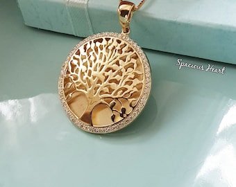 Jewels Obsession Cedar Tree Necklace 14K Rose Gold-plated 925 Silver Cedar Tree Pendant with 16 Necklace