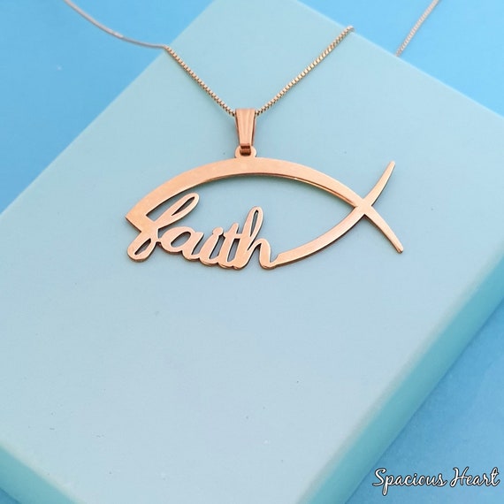 14K Gold Christian Fish Necklace 
