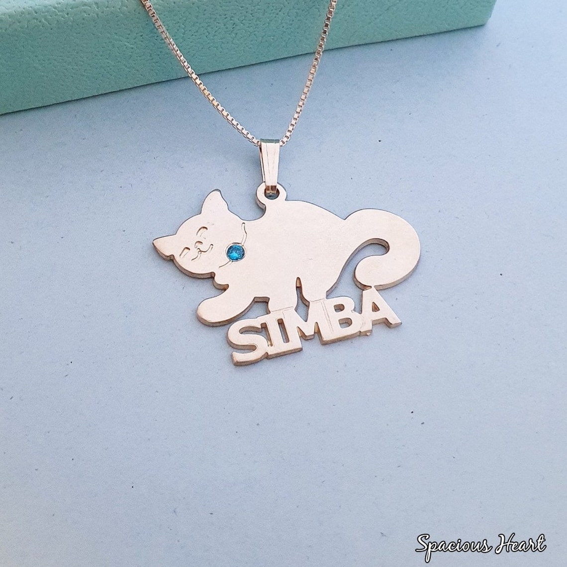 Cat Necklace Kitten Kitty Pendant Cat Necklace With Name Etsy