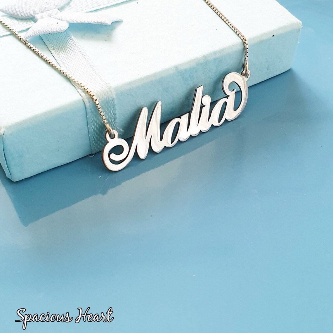 Malia Name Pendant Necklace Sterling Silver Malia Name | Etsy