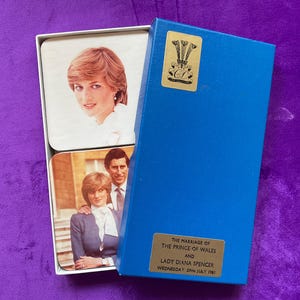Princess Diana Prince Charles Vintage Wedding Commemorative Boxed Coasters Six Portraits All in Original Box c1981.