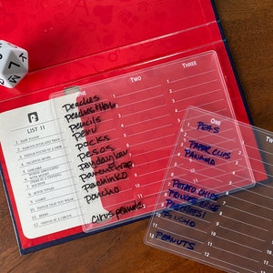 Scattergories Erasable Acrylic Scorecard