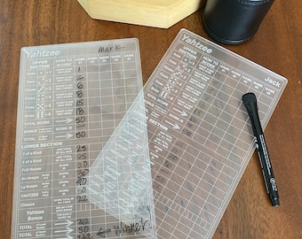 Yahtzee Erasable Acrylic Scorecard - Personalized!