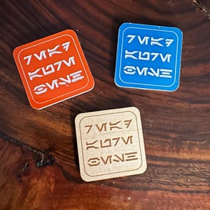 Set of 3 "Read Aurebesh" magnetic badges - Star Wars alphabet