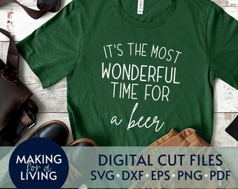 Wonderful Time For Beer SVG - Lustige Weihnachten, Cricut Silhouette (Digitale Schnitt Dateien)