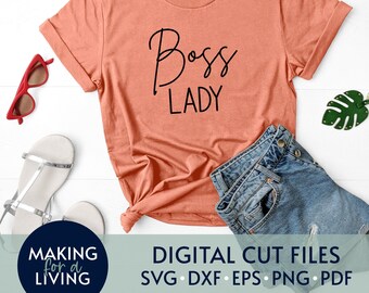 Boss Lady - SVG geschnitten Datei | Digitale geschnittene Dateien für Cricut, Silhouette, dxf, eps, pdf | Mama & mich svg, Unternehmer Svg, Chef Dame