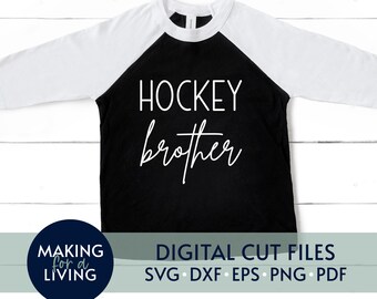 Hockey Brother - SVG | Digitale geschnittene Dateien für Cricut, Silhouette dxf eps pdf | Familie Hockey Svg, Hockeyspieler Svg, Sport Svg