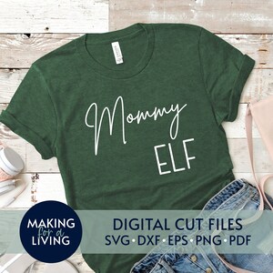 Mami Elf - SVG / Archivos de corte digital para Cricut, Silhouette dxf eps pdf / Family Christmas svg, Christmas pajamas svg, elf svg