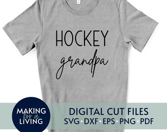 Hockey Grandpa - SVG | Digital cut files for Cricut, Silhouette dxf eps pdf | Family Hockey svg, Hockey players svg, family sports svg