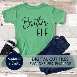Hermano Elfo - SVG / Archivos de corte digital para Cricut, Silhouette dxf eps pdf / Family Christmas svg, Christmas pajamas svg, elf svg