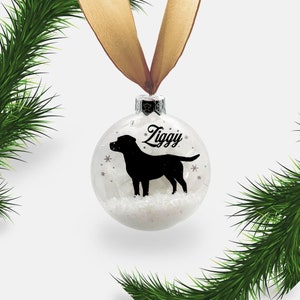 Personalised Labrador Christmas Glass Dog Ornament