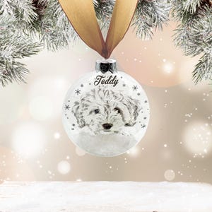 Cockapoo Dog Personalised Ornament | Custom Glass Christmas Bauble