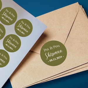 Stickers ronds personnalisés | N'IMPORTE QUELLE COULEUR | 37 mm | Stickers cercle de mariage | Autocollants pour enveloppes