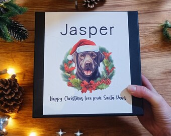 Caja de regalo de Navidad para perros TODAS LAS RAZAS Caja de Nochebuena personalizada para perros con golosinas y juguete Regalo de Navidad para cachorros