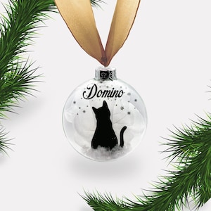 Cat Personalised Ornament | Custom Glass Christmas Bauble