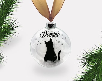 Cat Personalised Christmas Ornament | Custom Glass Xmas Bauble