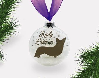 Corgi Dog Personalised | Custom Glass Christmas Bauble