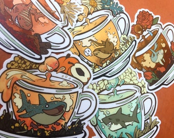 Tea Sharks Sticker Set