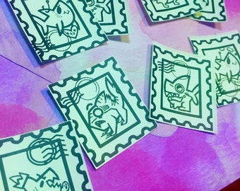 Juego de pegatinas shark stamp